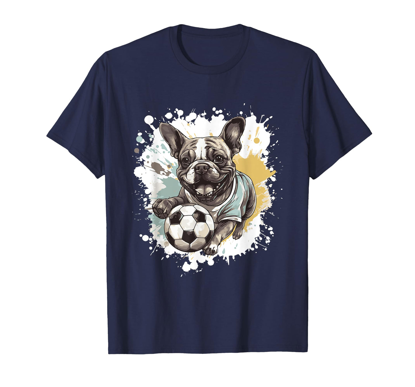 French Bulldog Dog Playing Soccer Sports Team Animal T-Shirt for Men Women Kids