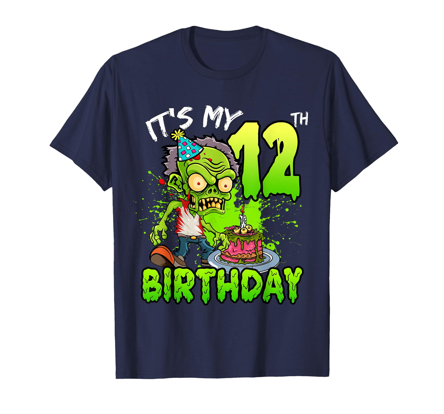 It's My 12th Birthday Zombie Lover 12 Year Old Boys Girls T-Shirt
