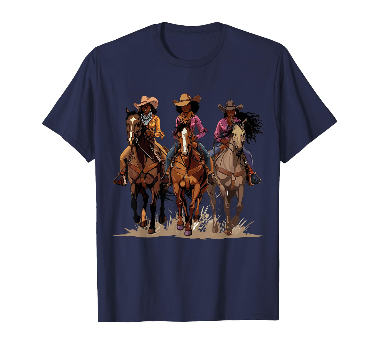 Black African American Cowgirl Western Country Texas Rodeo T-Shirt
