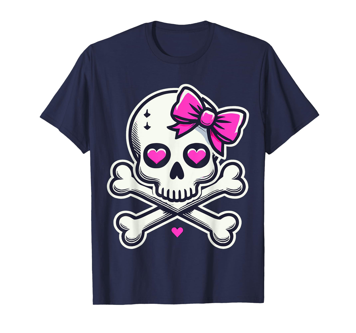 Skull with Bow Pink Girl Skull Halloween T-Shirt