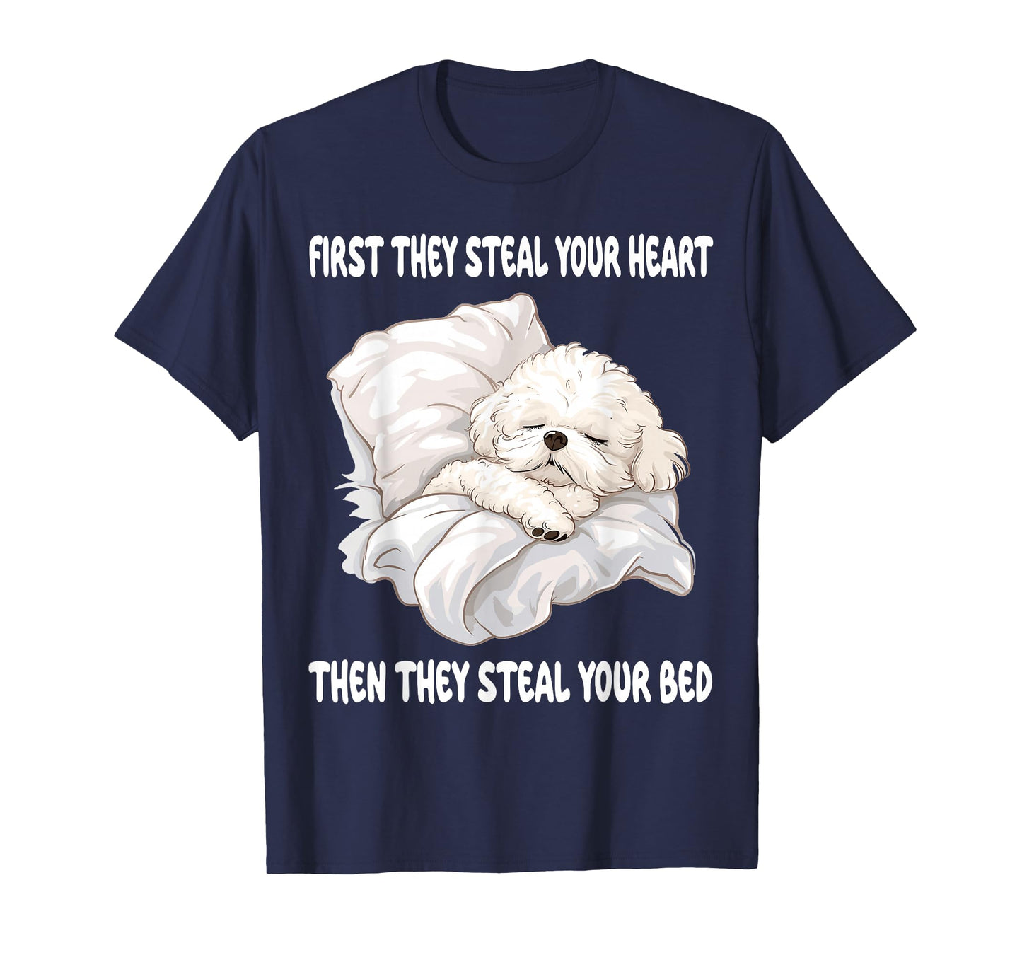 Bichon Frise Sleeping Pajamas Nightgown T-Shirt