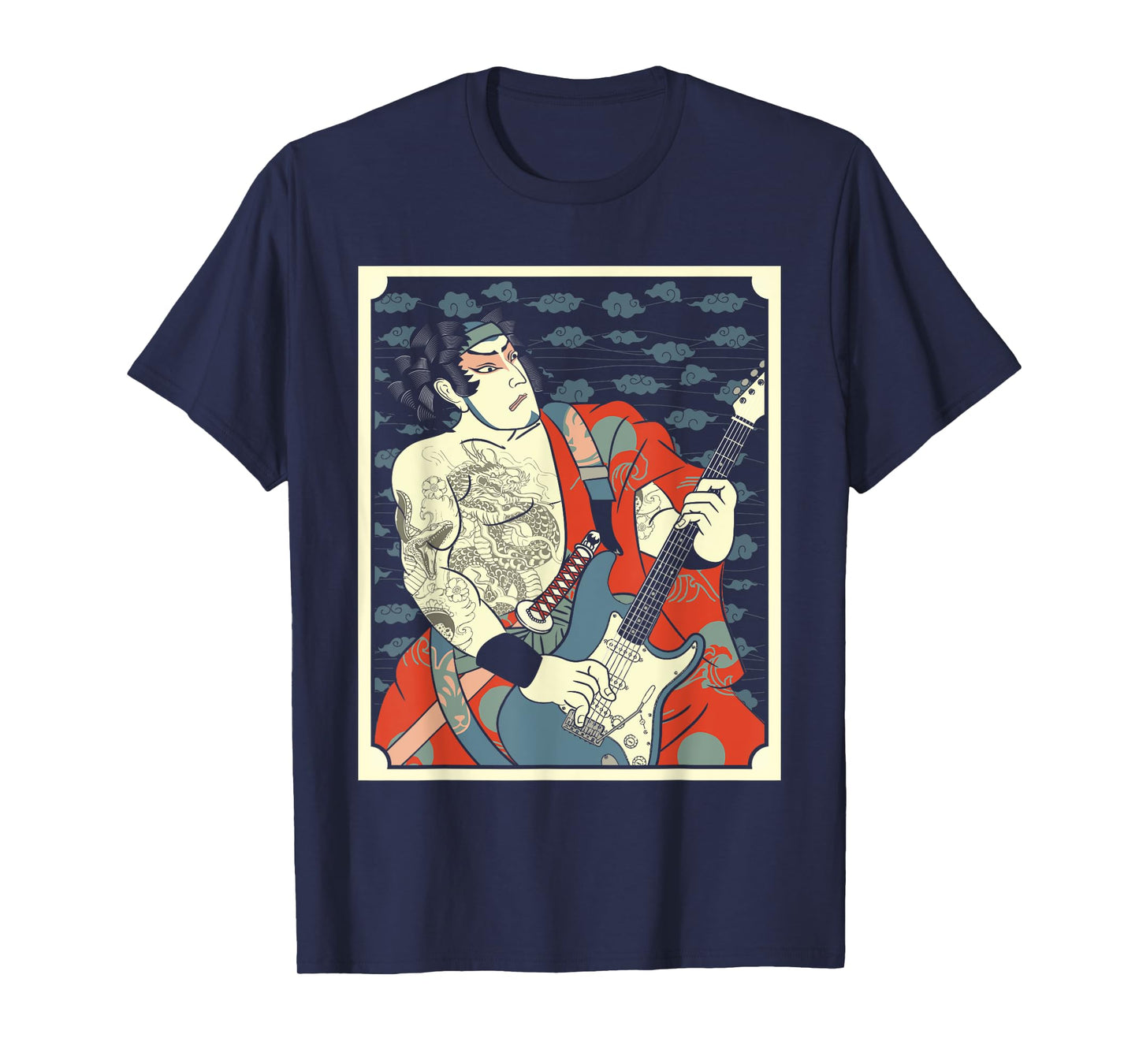 Samurai Musician Bass Guitar Warrior Guitarist Music Lovers T-Shirt