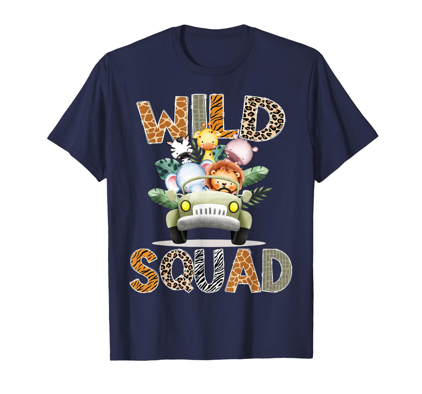 Wild Squad Safari Jungle Animals 1st Birthday Truck T-Shirt