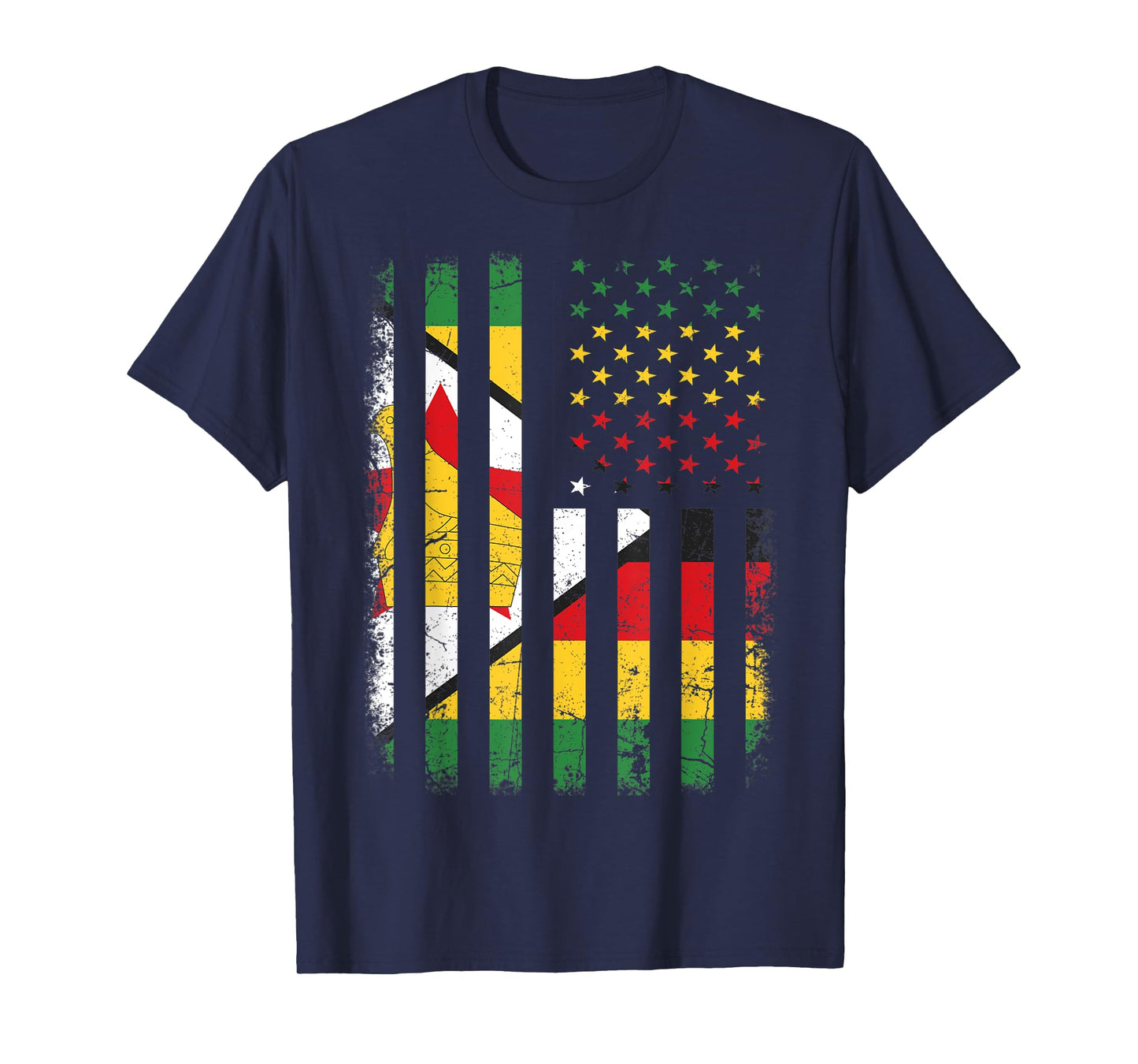 Zimbabwean American Flag Zimbabwean Roots Zimbabwe America Women Kids Men T-Shirt