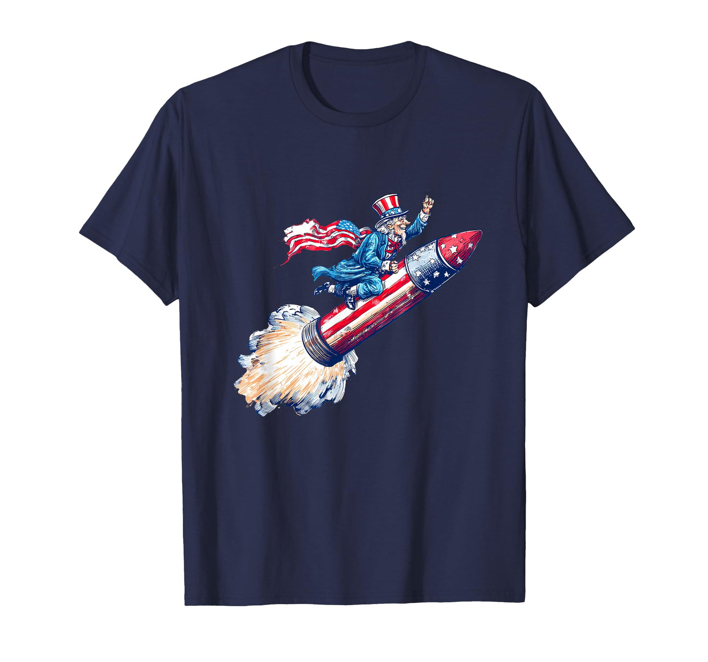 Amazing Rocket Sam with Firework for US Space Lovers T-Shirt