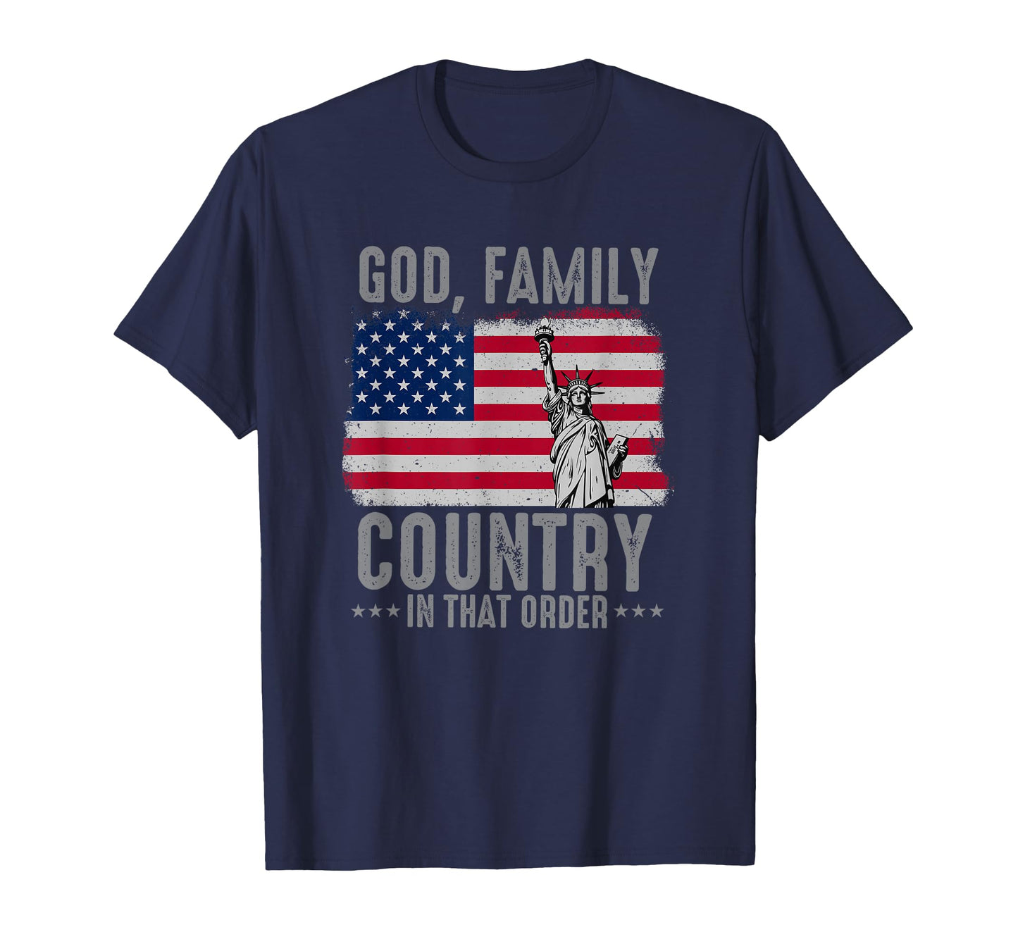 god Family Country in That Order American Flag Patriot USA T-Shirt