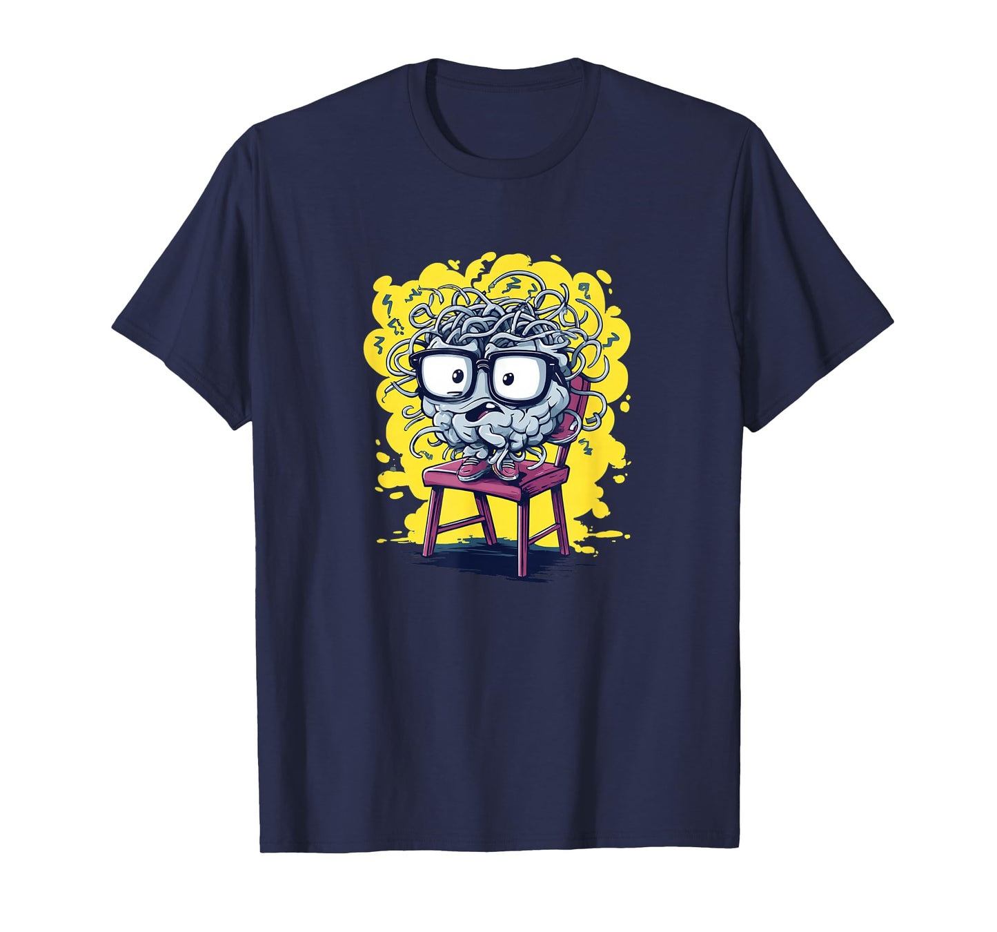 Cool Brain with Glasses and Chair Costume T-Shirt