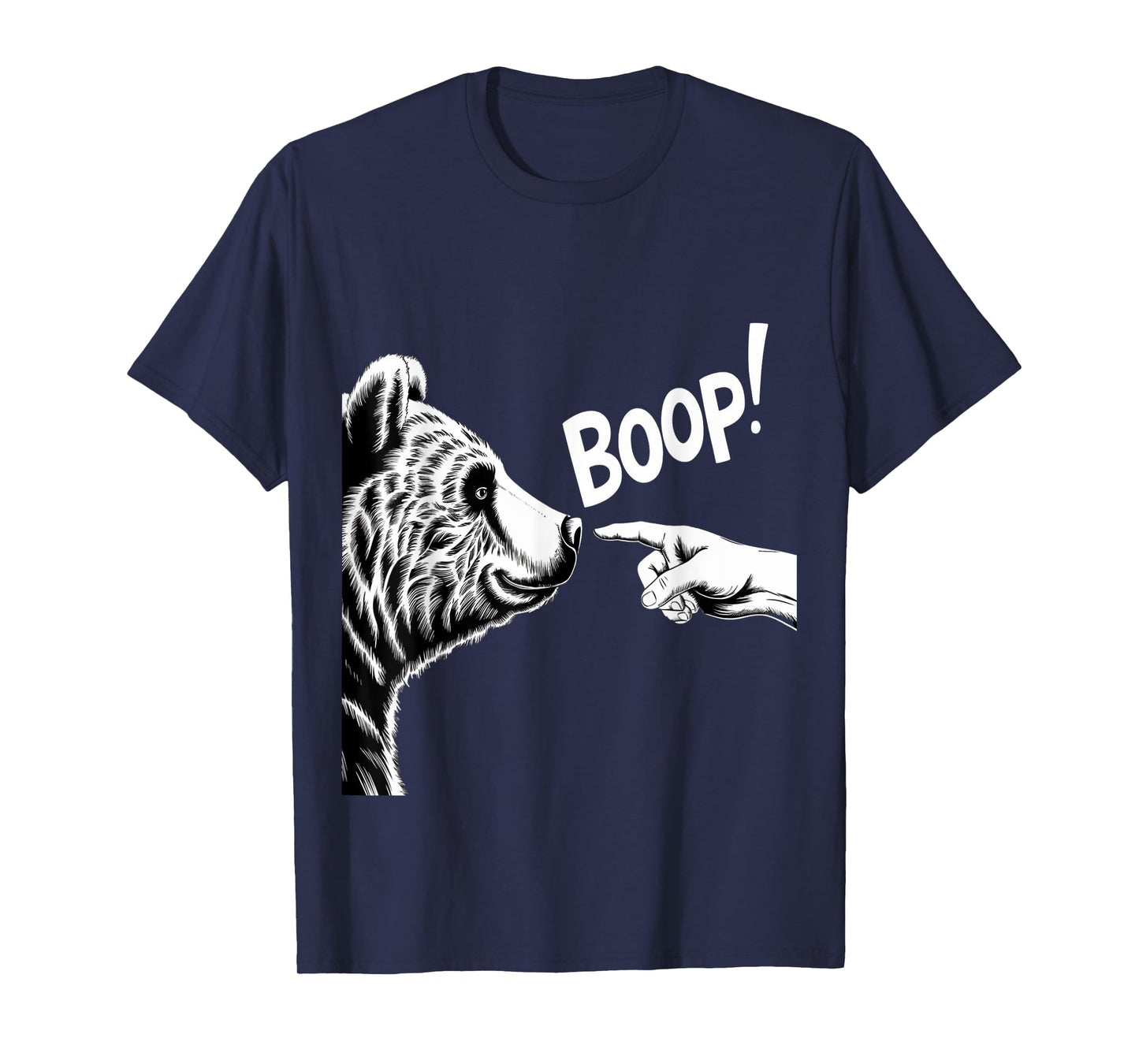 Funny Bear Boop Finger Nose Design T-Shirt