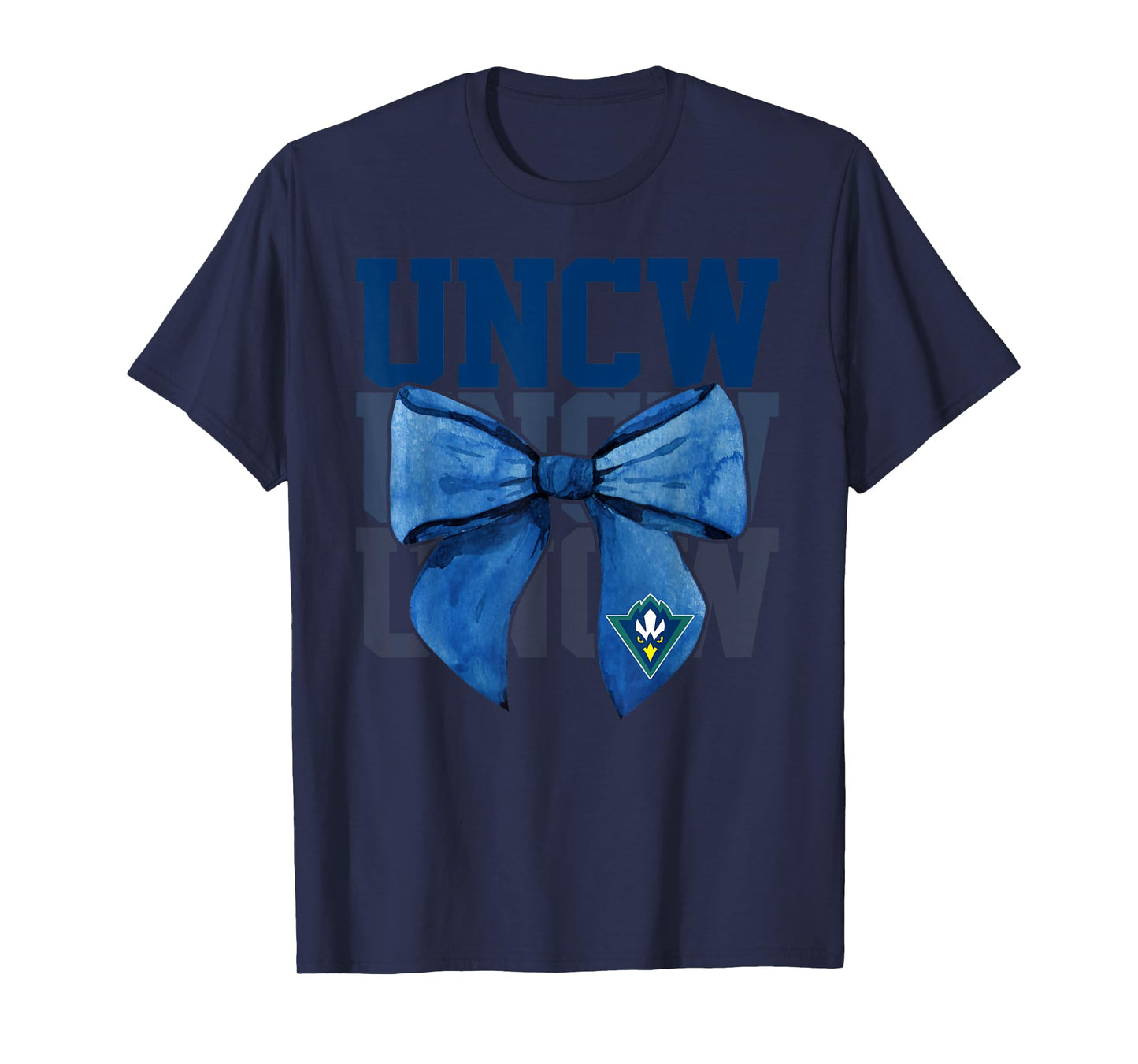 UNCW Arch Vintage Retro College Bow Athletics Girls Women T-Shirt