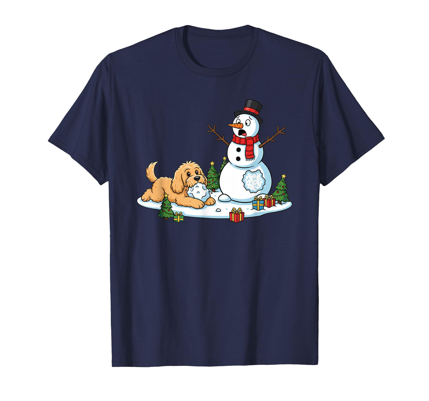 Funny Cockapoo Snowman Christmas Tree Xmas Womens Mens Kids T-Shirt