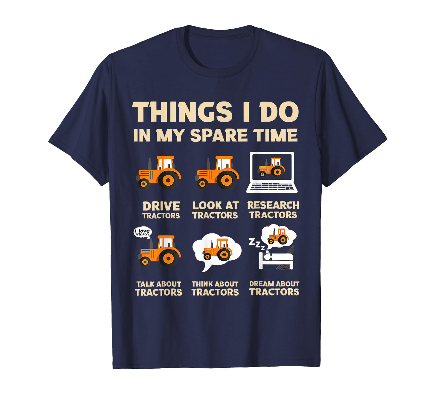 Things I Do in My Spare Time Funny Tractor Lover Farmer Boys T-Shirt