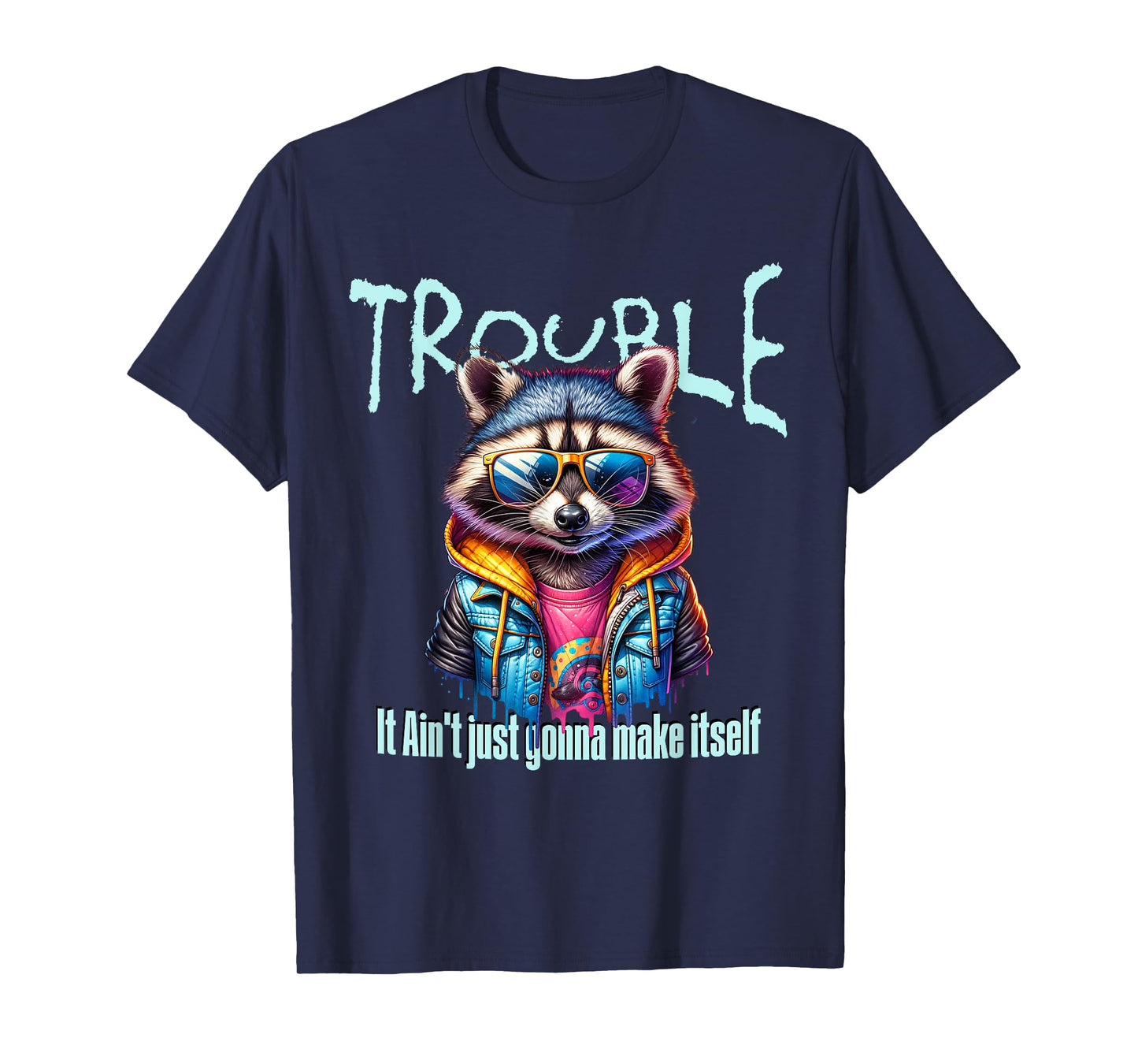 Racoon Cartoon s Funny Retro Joke s Troublesome Kids T-Shirt