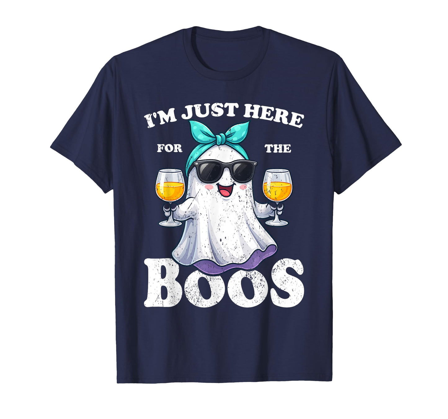 I'm Just Here For The Boos Halloween Women Ghost Cute Funny T-Shirt
