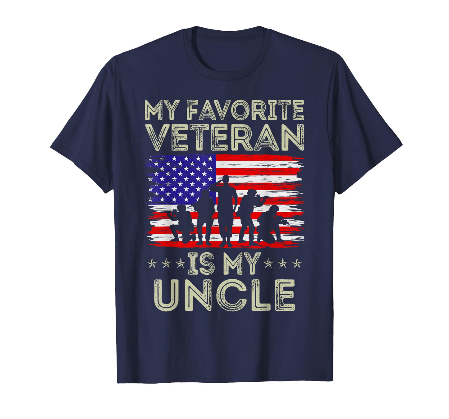 My Favorite Veteran Is My Uncle American Flag Veterans Day T-Shirt