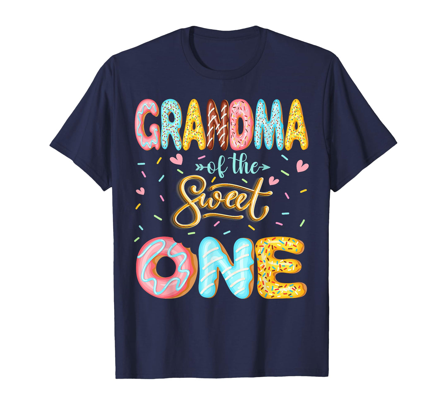 Grandma Of The Sweet One 1St Birthday Girl Donut Lover T-Shirt
