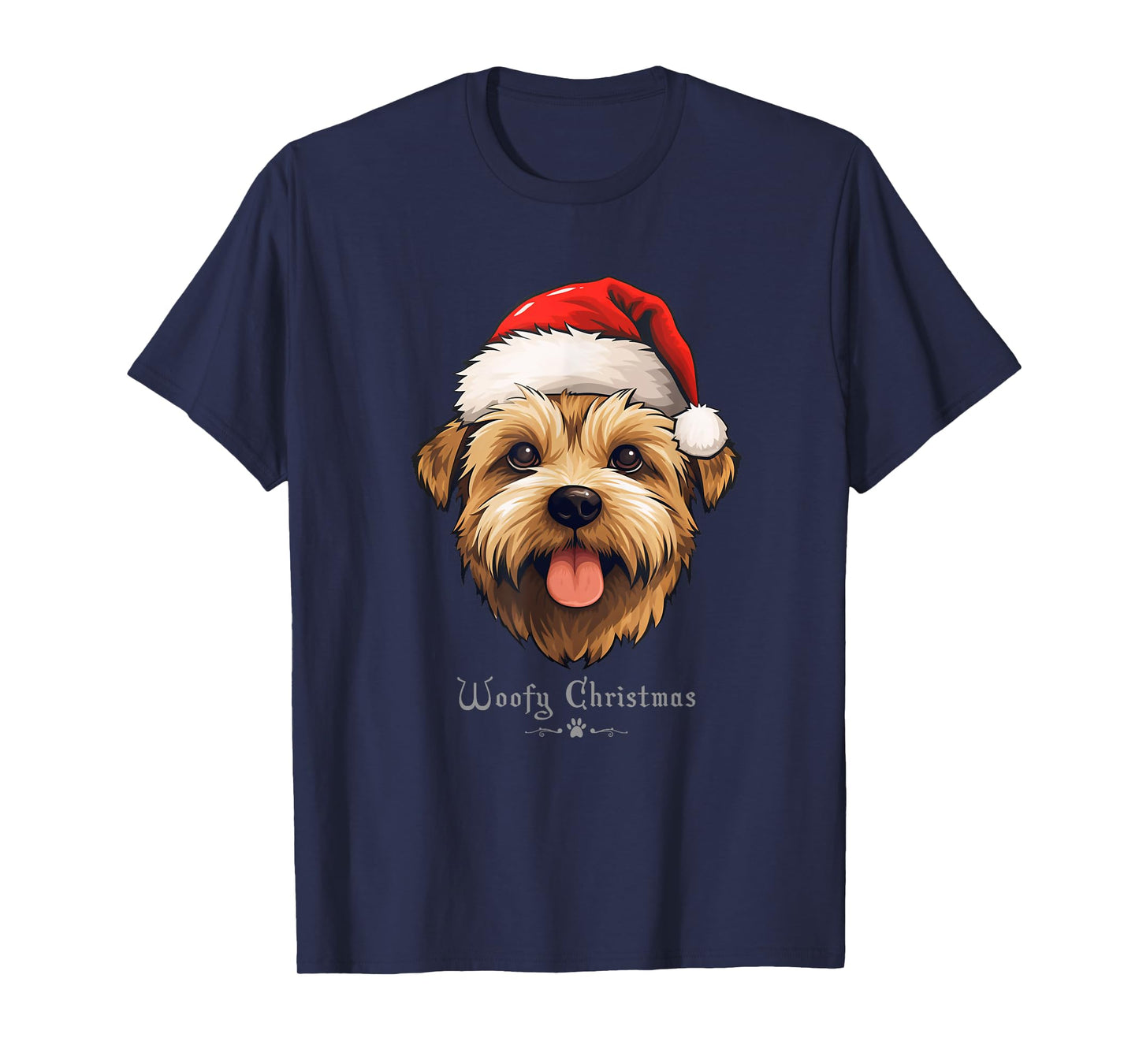 Norfolk Terrier Dog Funny Woofy Christmas Simple Design T-Shirt