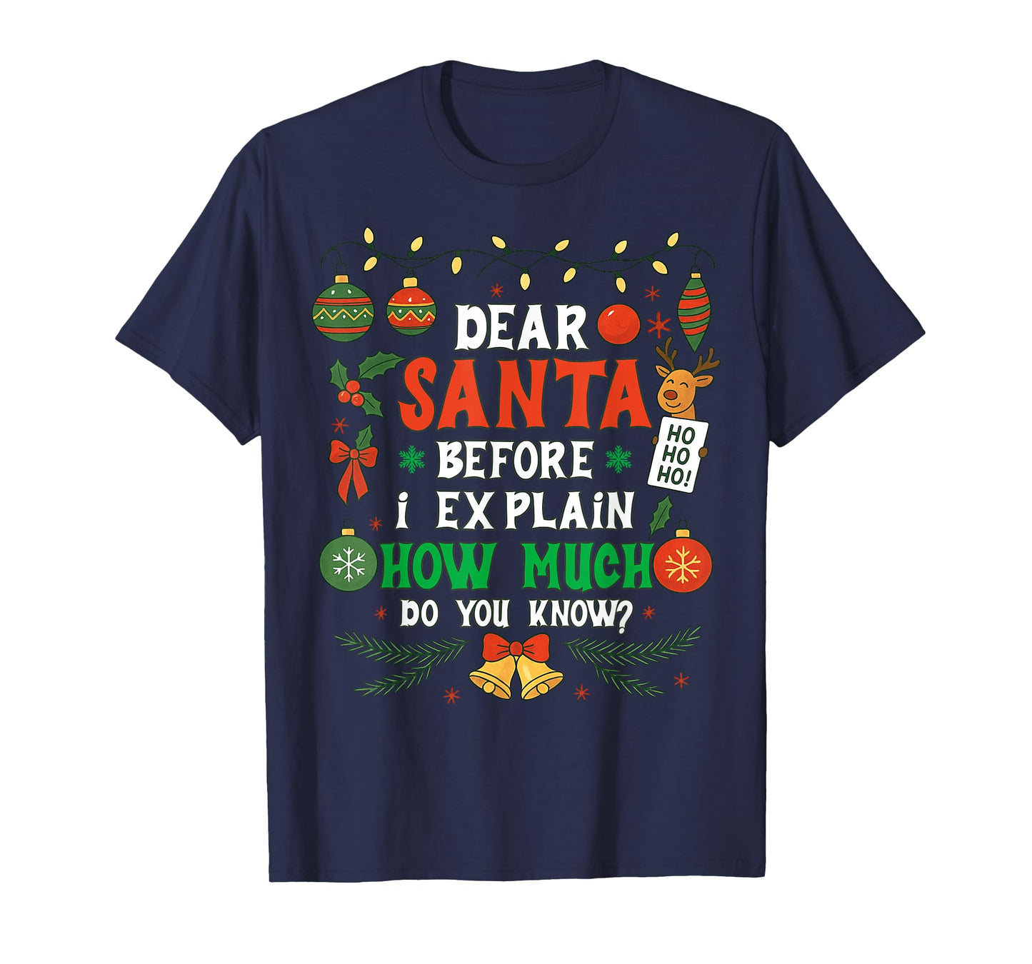 Dear Santa I Can Explain Funny Christmas Men Women Kids T-Shirt