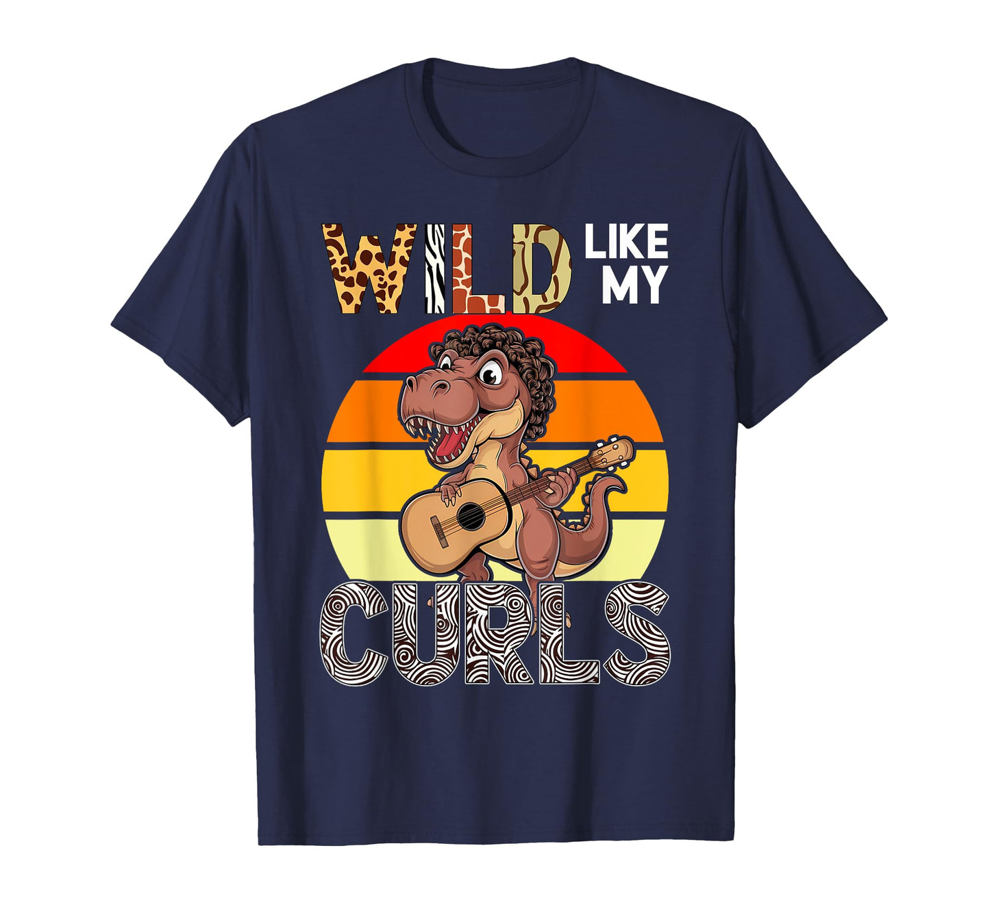 Wild Like My Curls Toddler Cute Dinosaurs Curly Haired T-Shirt