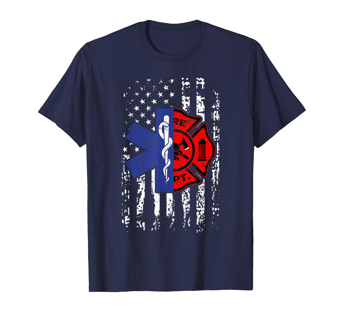 EMT Firefighter Firefighter EMT American Flag Gift T-Shirt