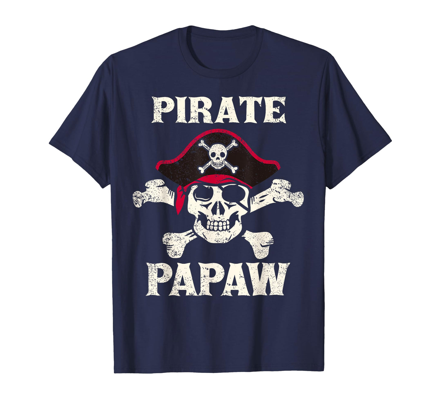 Pirate Papaw Skeleton Captain Funny Skull Pirate Papaw T-Shirt