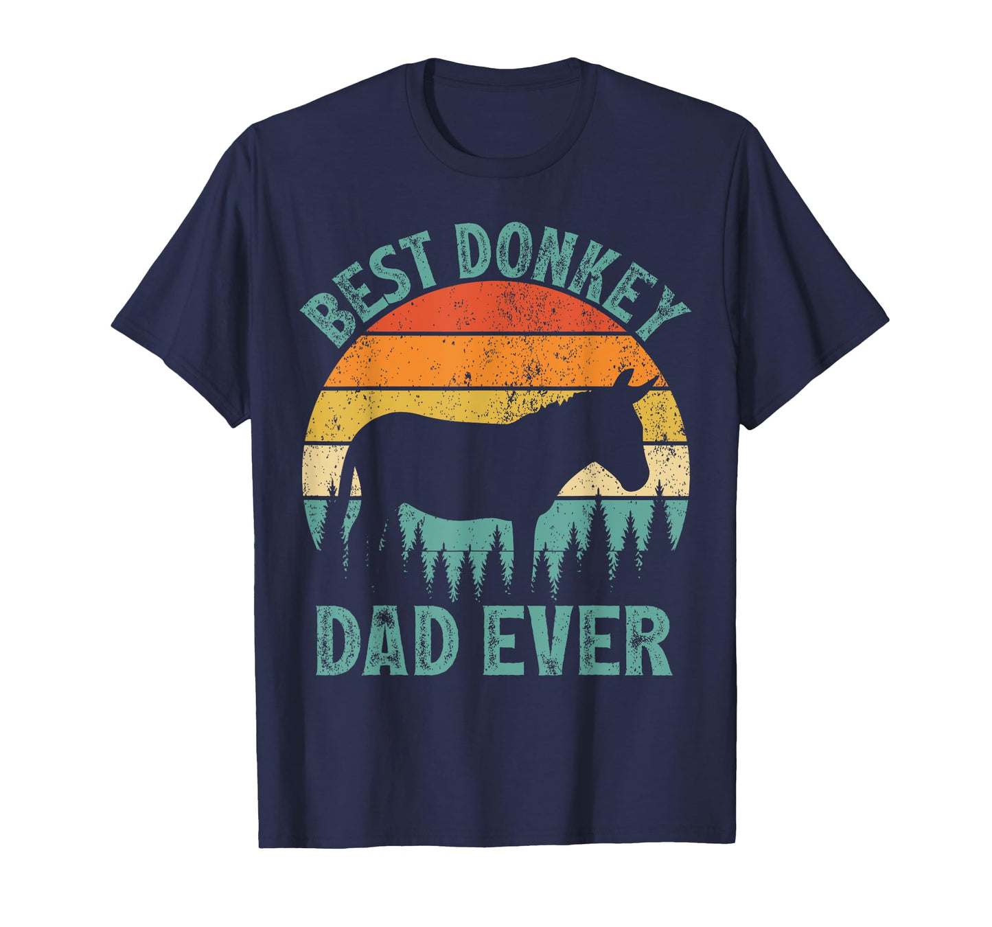 Funny Donkey Vintage Best Donkey Dad Ever Father's Day T-Shirt
