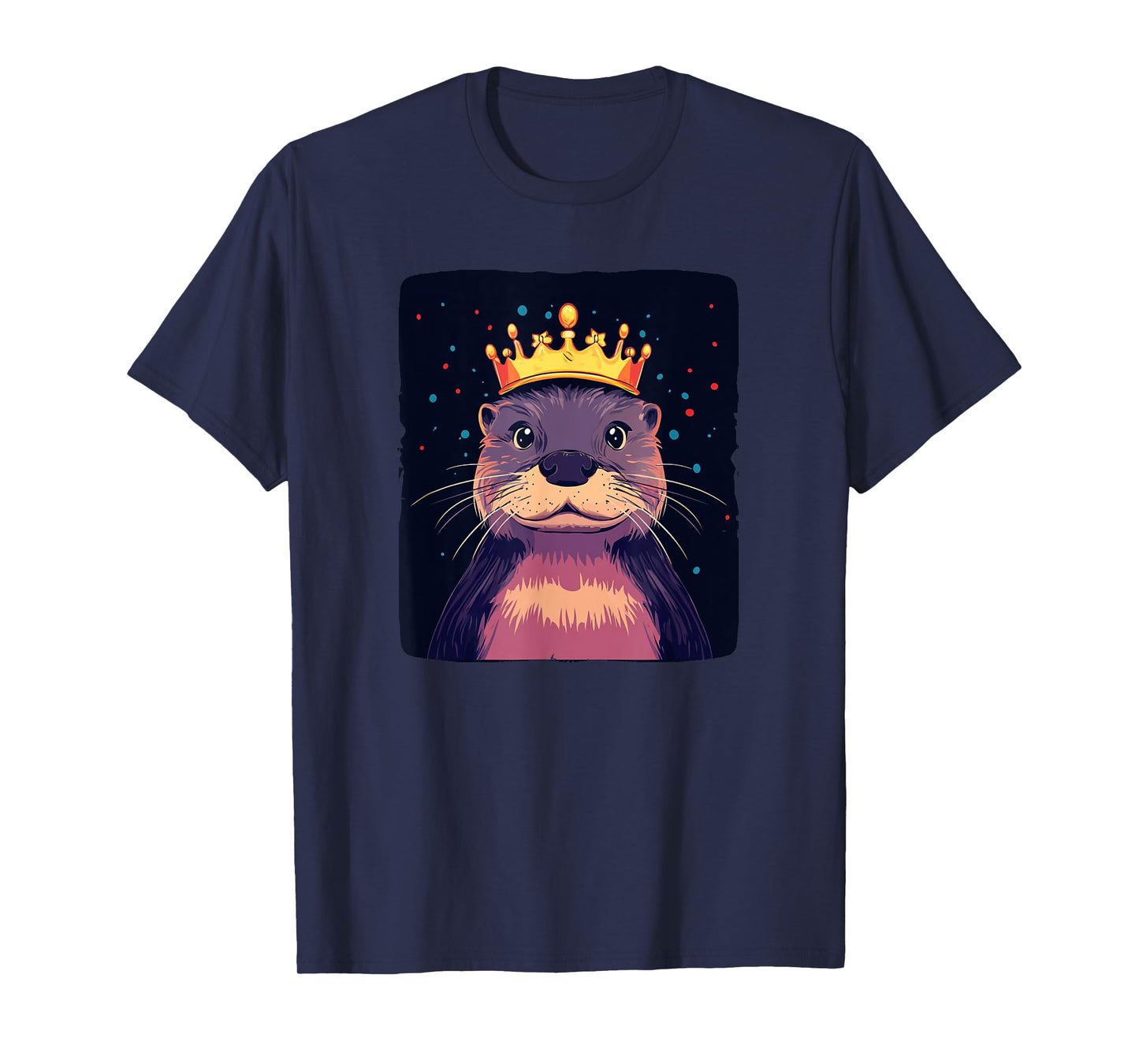 Cute Otter Face with Royal Crown Costume for Adults and Kids T-Shirt