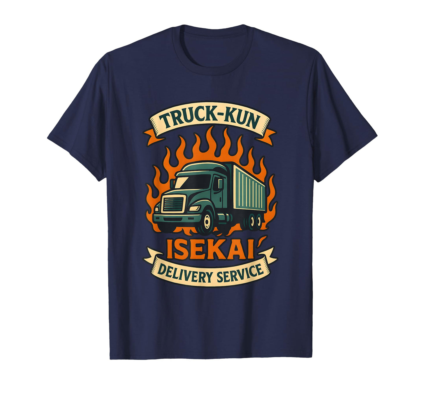 Funny Retro Anime Otaku Truck-Kun Isekai Delivery Service T-Shirt