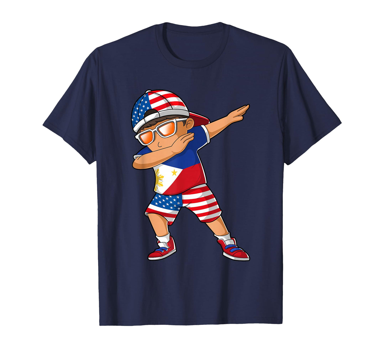 Half American Half Filipino Boy Kid Philippine Flag T-Shirt