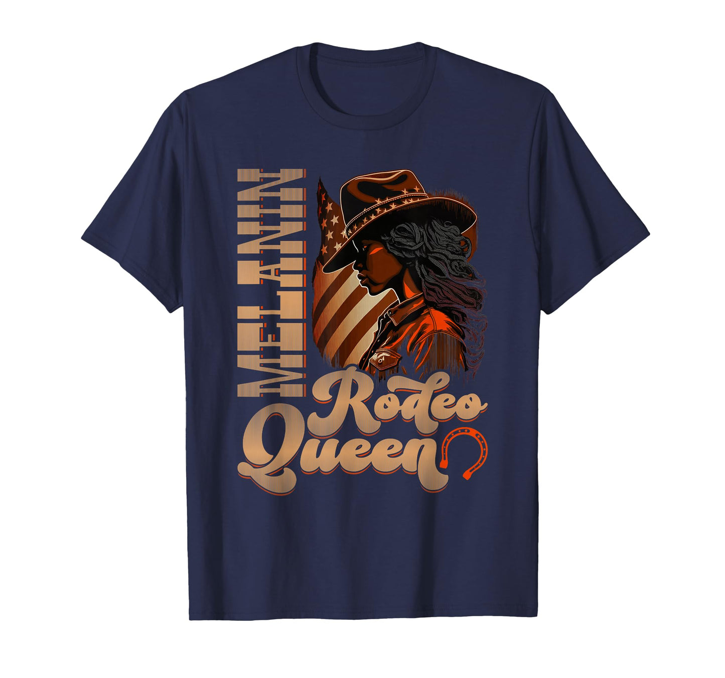Melanin Rodeo Queen Country African-American Cowgirl T-Shirt