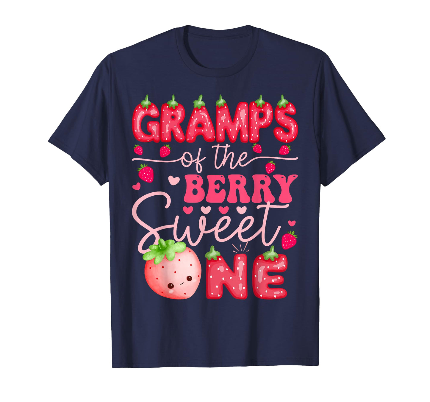 Gramps Of The Berry Sweet One Strawberry 1St Birthday T-Shirt