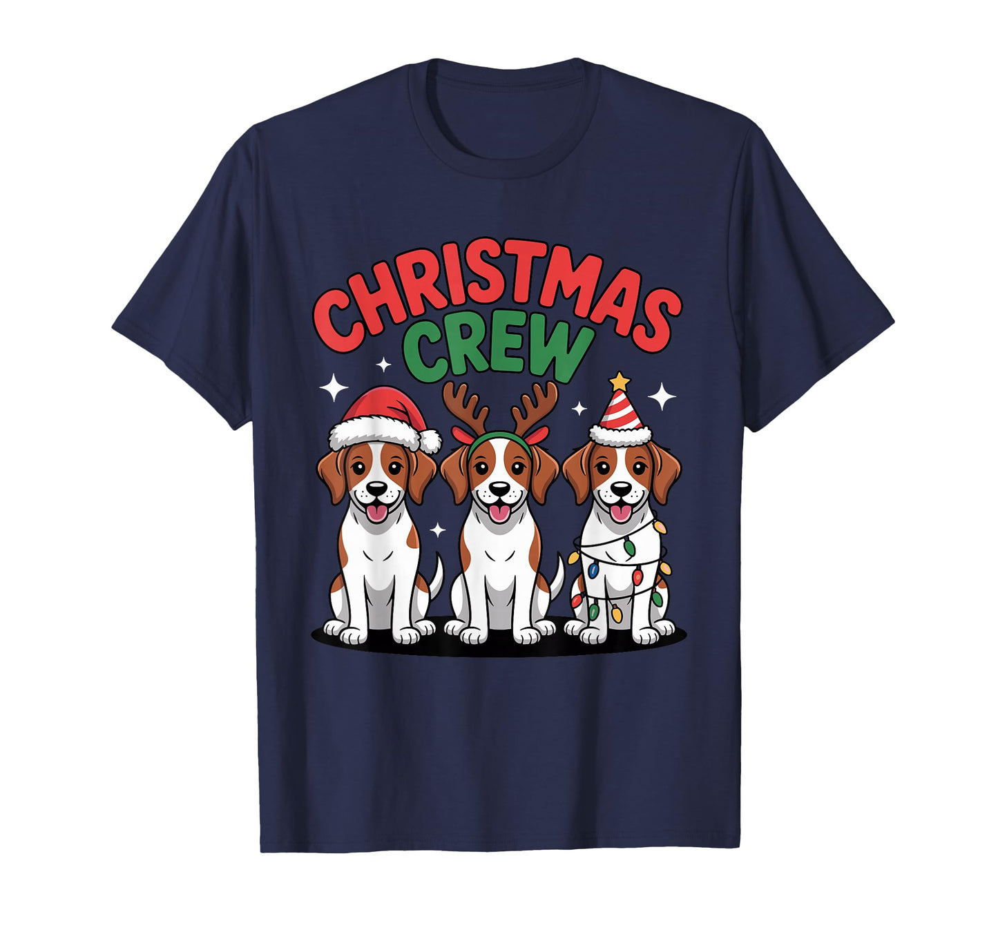Christmas Crew Xmas Dog Puppy Breed Funny Christmas Brittany T-Shirt