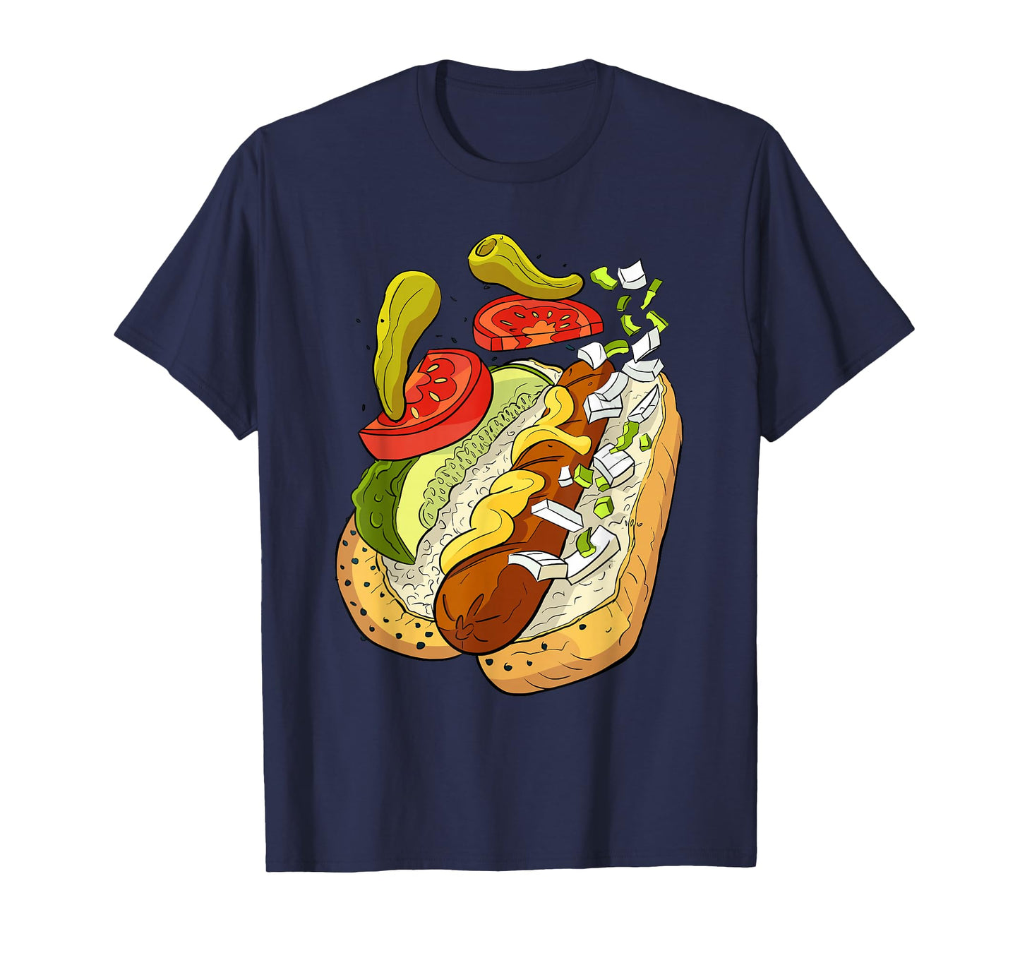 Official Chicago Style Hot Dog Street Art T-Shirt