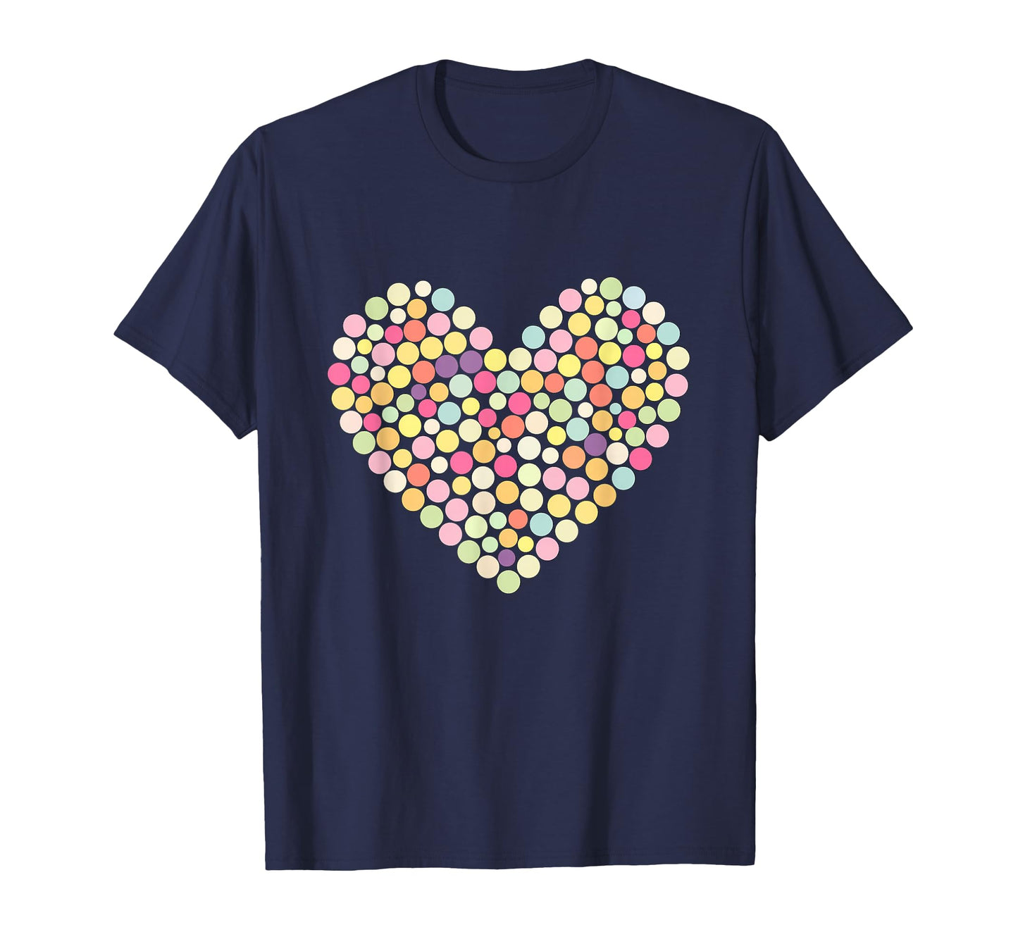 Colorful Heart Pastel Color Polka Dot Tops T-Shirt