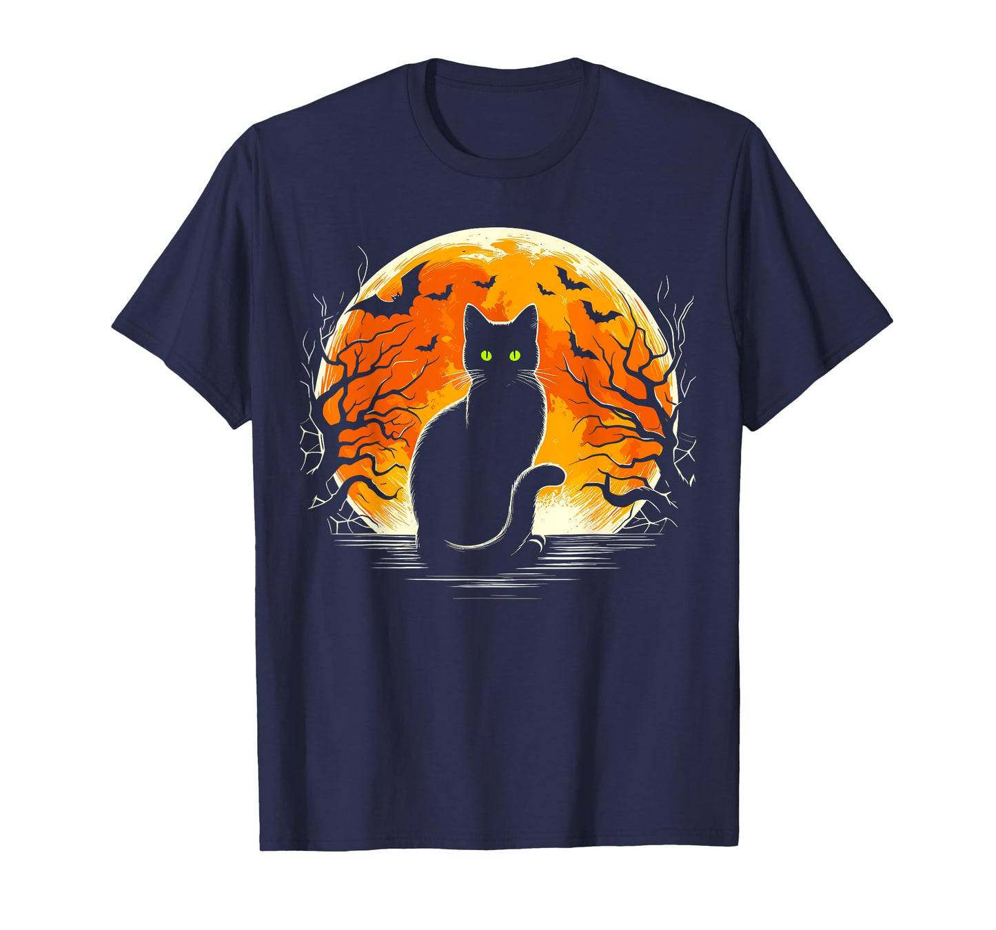 Cat Costume Retro Moon Cat Halloween T-Shirt for Men Women Kids