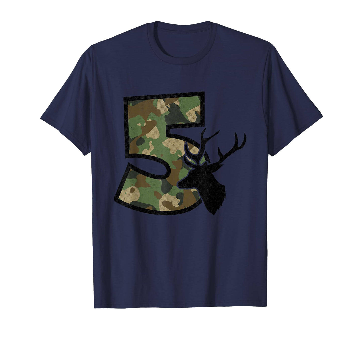 Country Boys Camo 5 Five Year Old Birthday Deer Hunter Theme T-Shirt