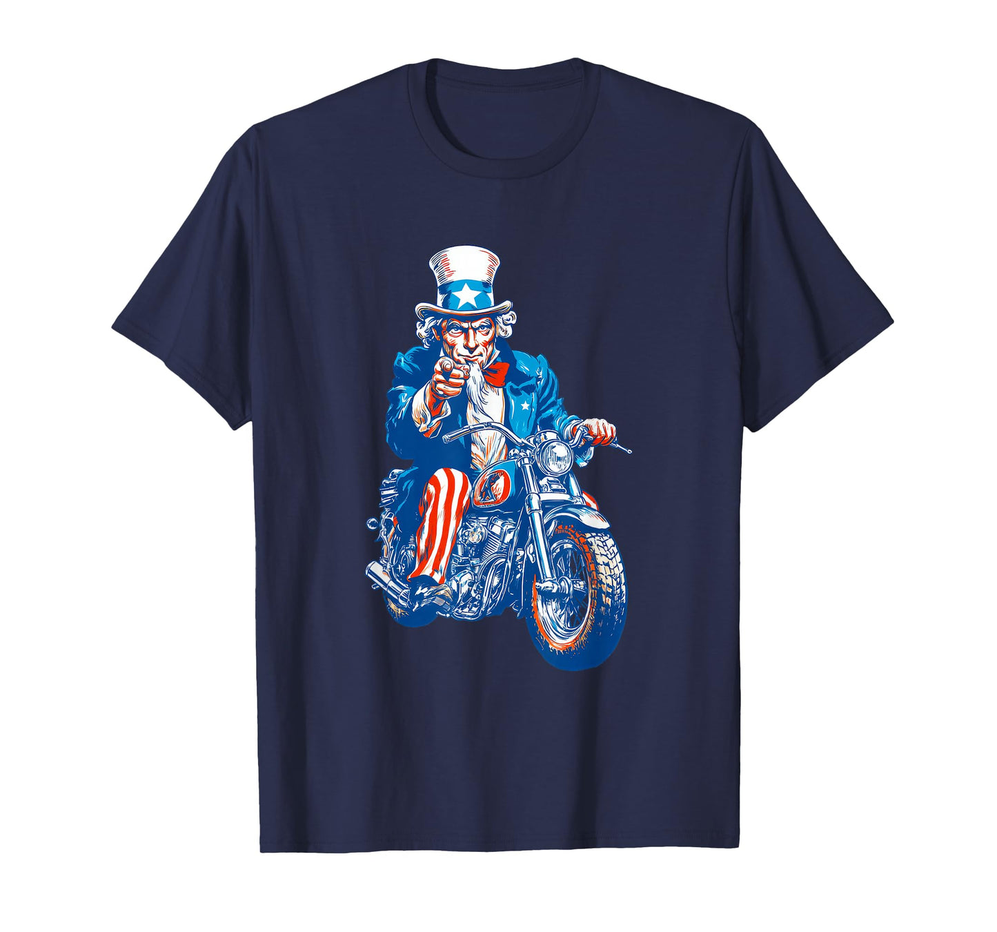 Awesome America Uncle with Motorbike for Sam and Motorcycle T-Shirt