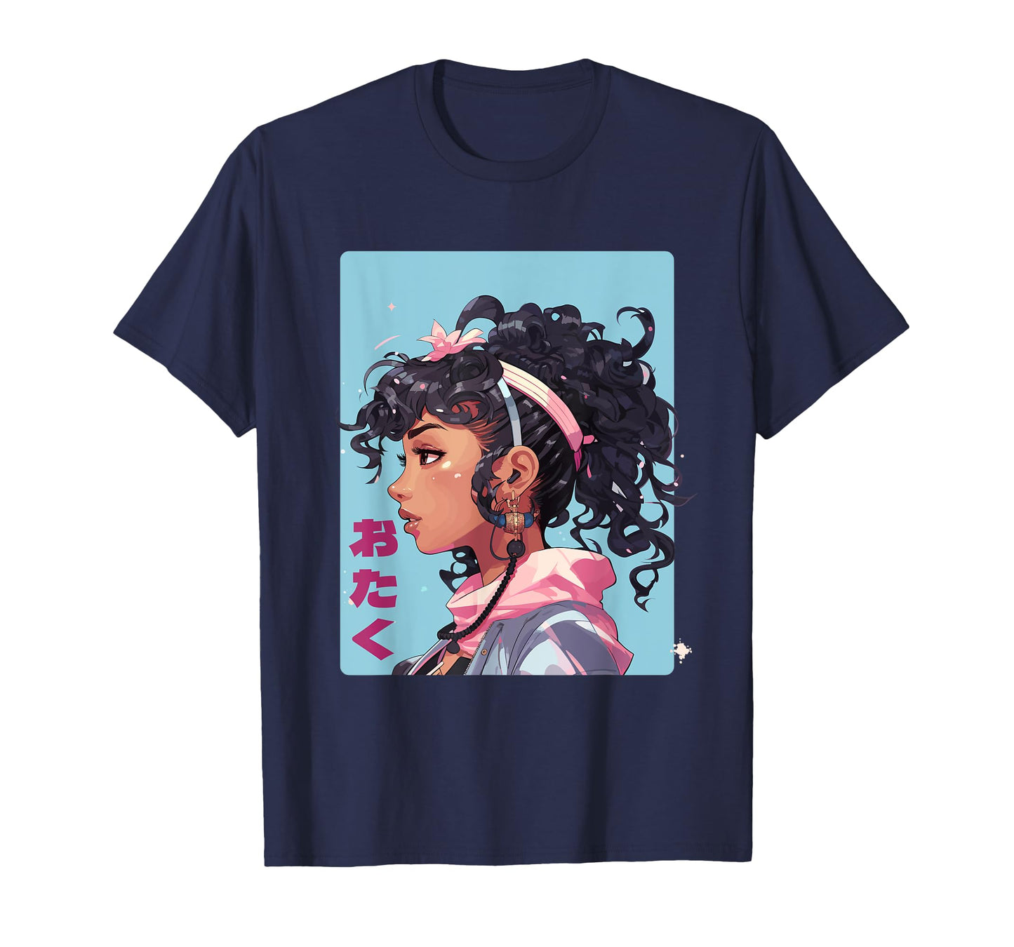 Black Manga Girl Japan Comic Otaku Anime T-Shirt