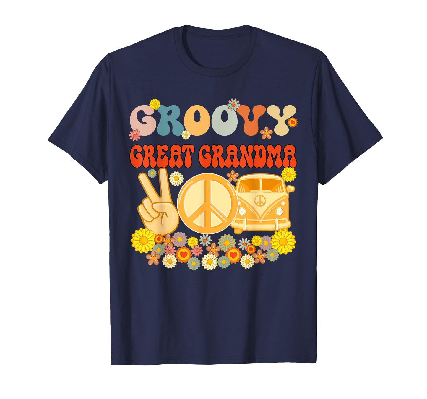 Groovy Great Grandma Retro Matching Family Baby Shower T-Shirt