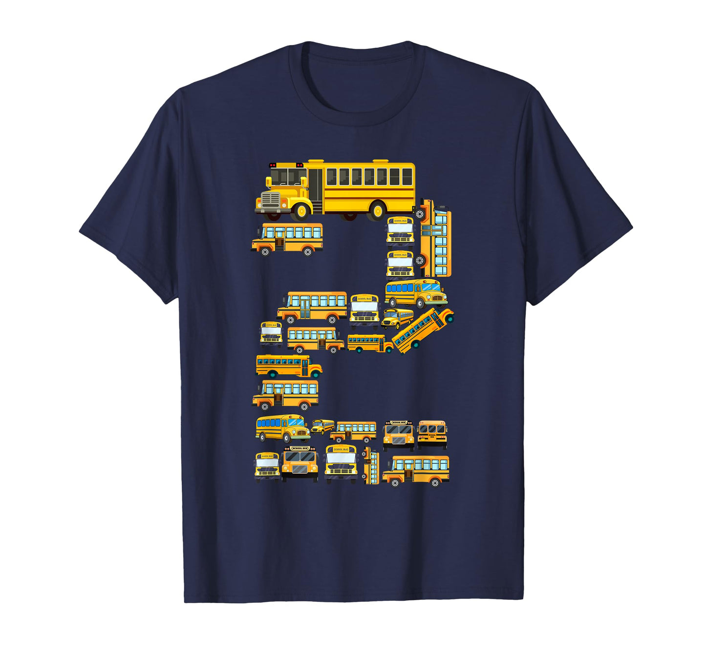 2 Year Old Toddler 2nd Birthday School Bus Theme Kids Party T-Shirt