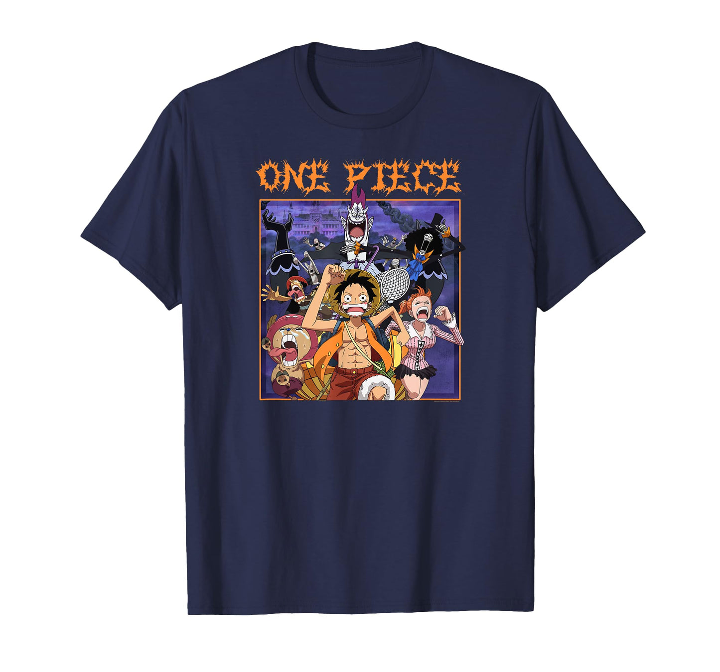 One Piece Anime Running Scared Heavy Metal Logo T-Shirt