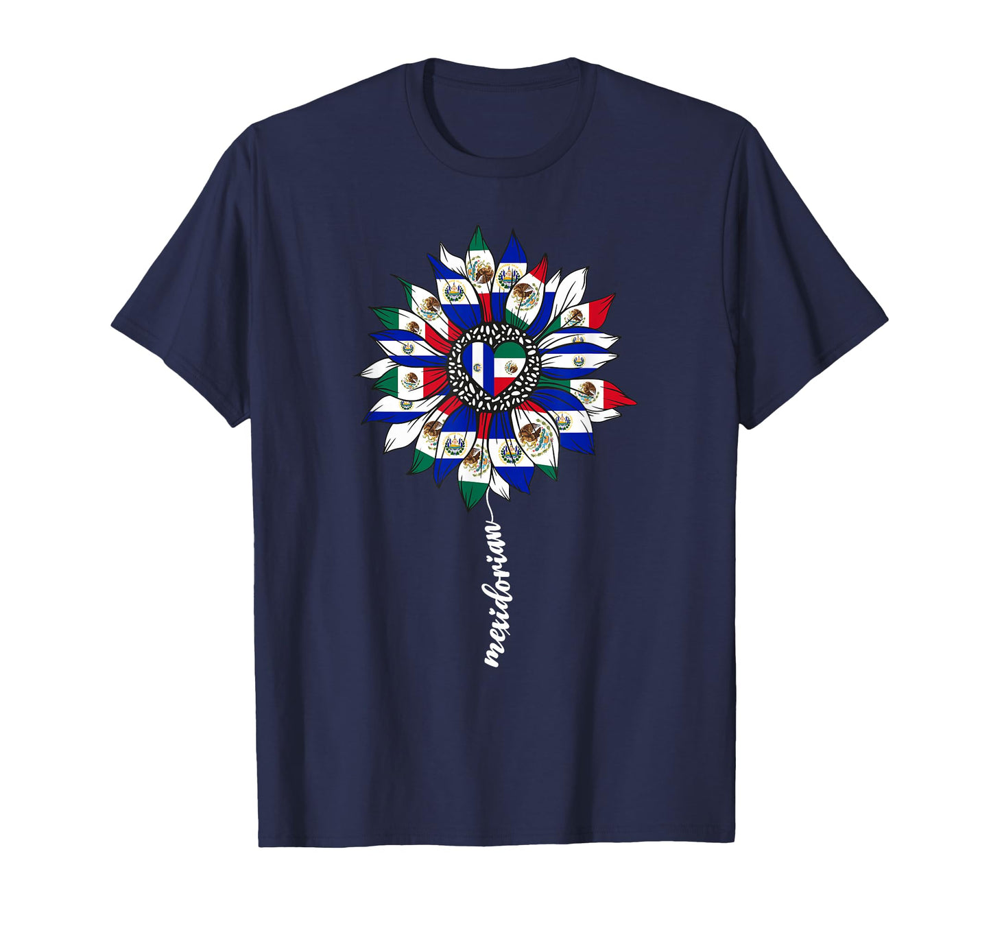 Half Mexican And Salvadorian Mexico El Salvador Flag Girl T-Shirt