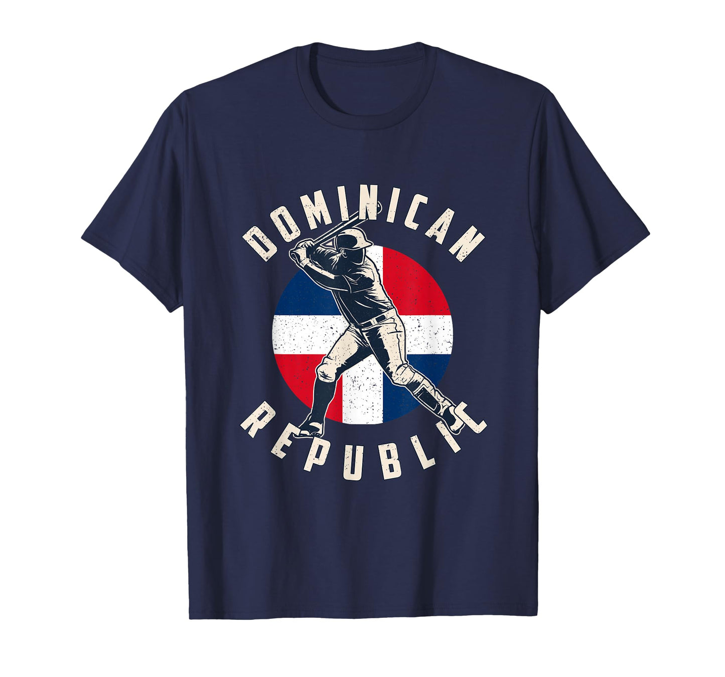 Vintage Dominican Baseball Batter Dominican Republic Flag T-Shirt
