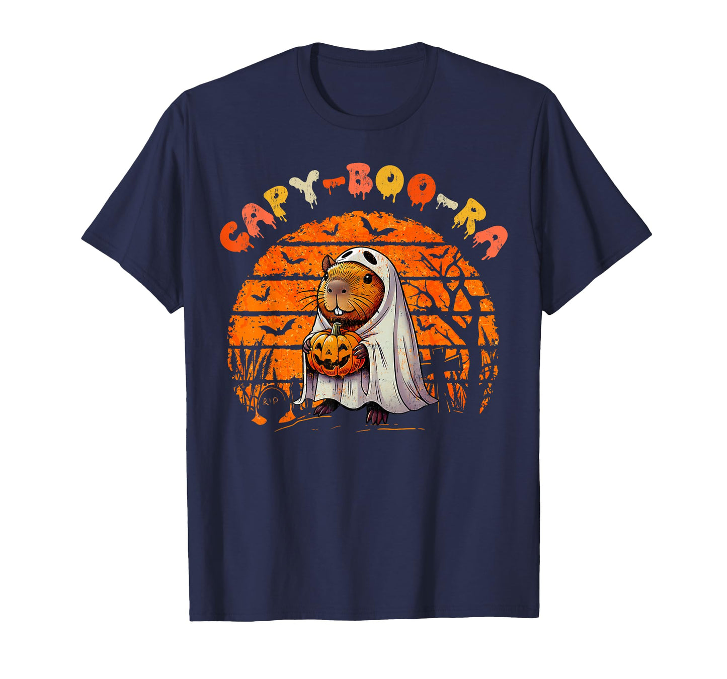 Capy-Boo-Ra Cute Capybara Boo Ghost Funny Cappy Halloween T-Shirt