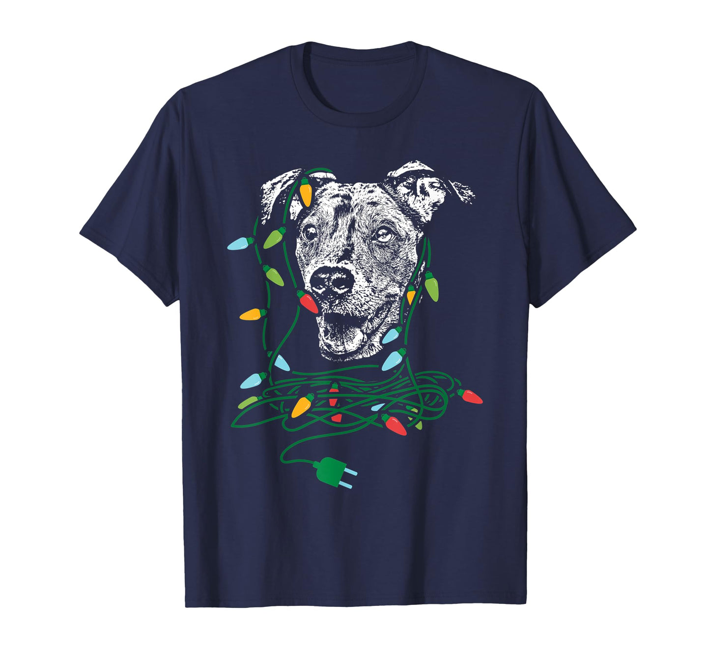 Christmas Lights Catahoula Leopard Dog Dog Lover T-Shirt