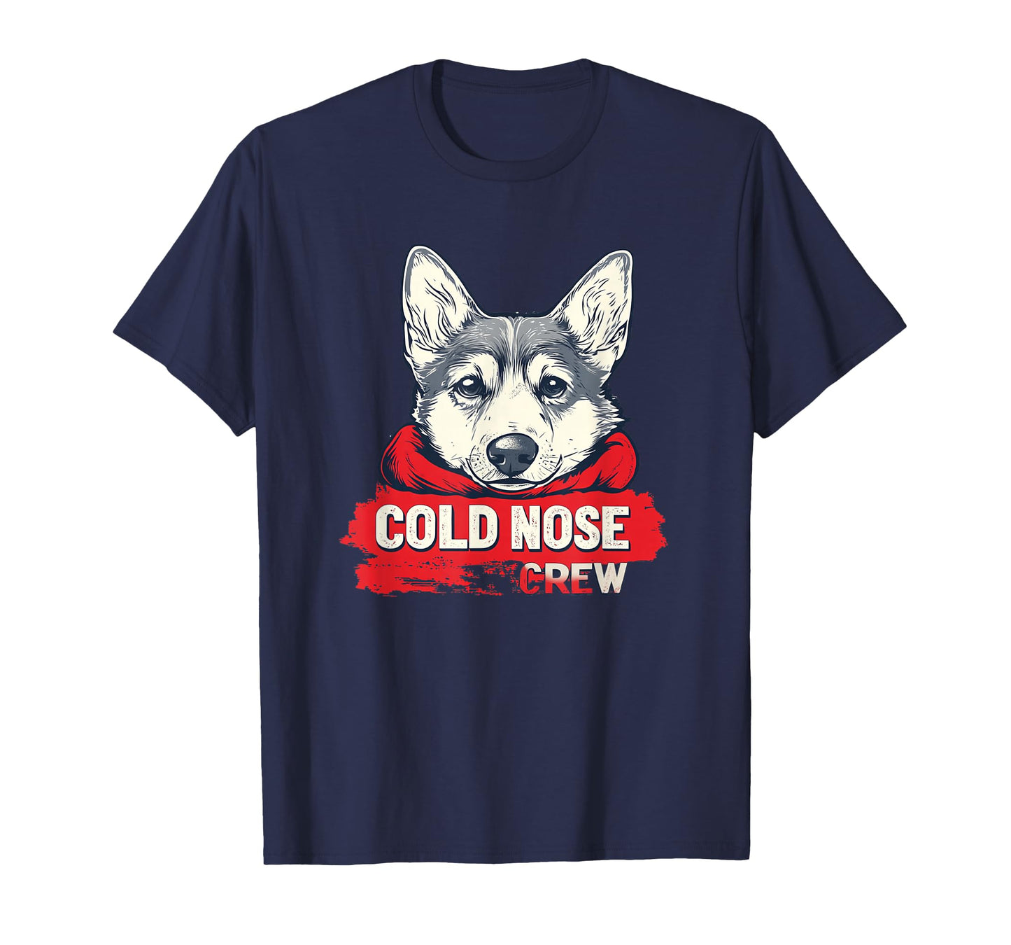 Funny Dog with Shawl for Cold Nose Crew Lovers T-Shirt