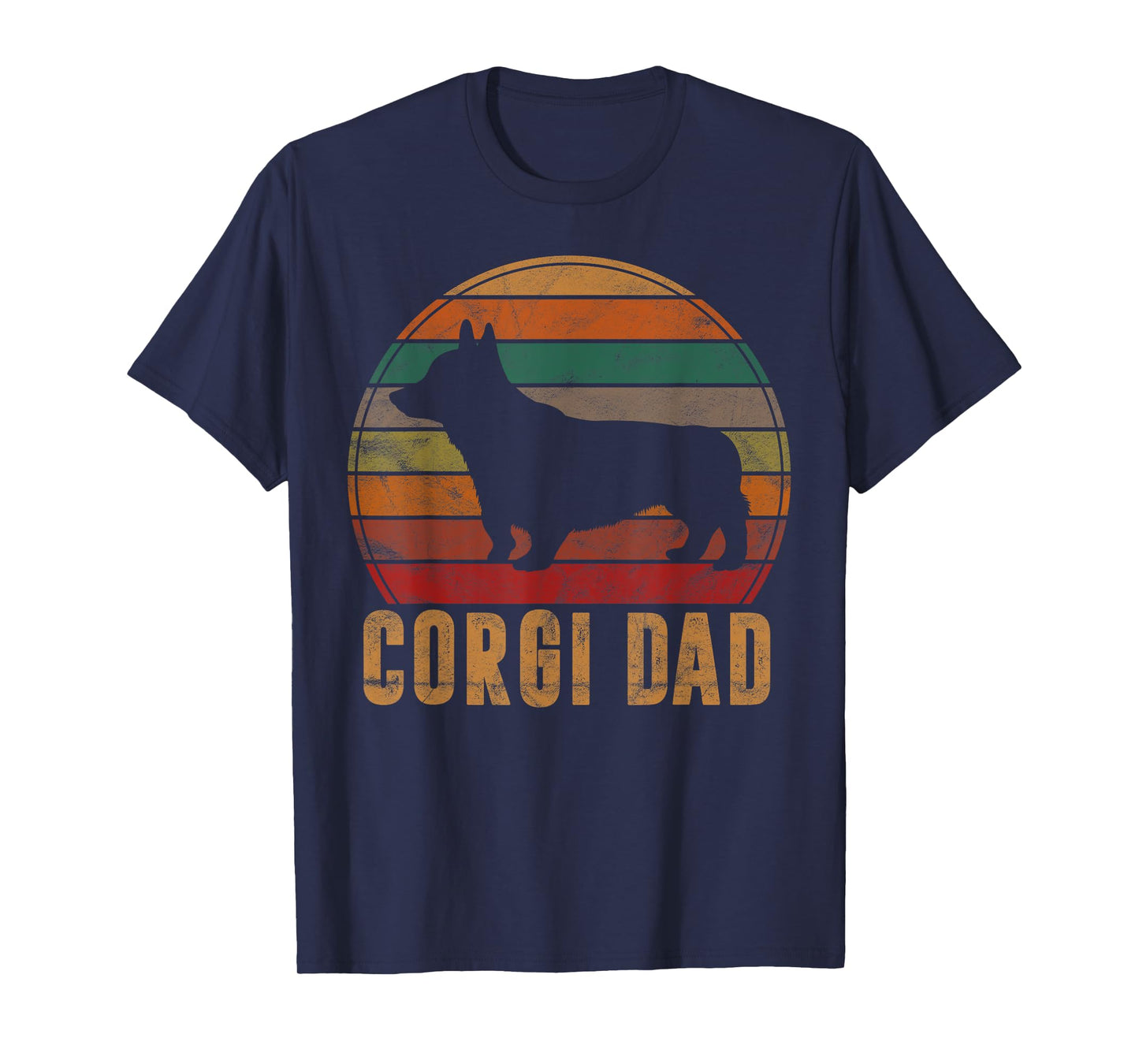 Retro Corgi Dad Gift Dog Owner Pet Welsh Corgi Father Men Women Kids T-Shirt