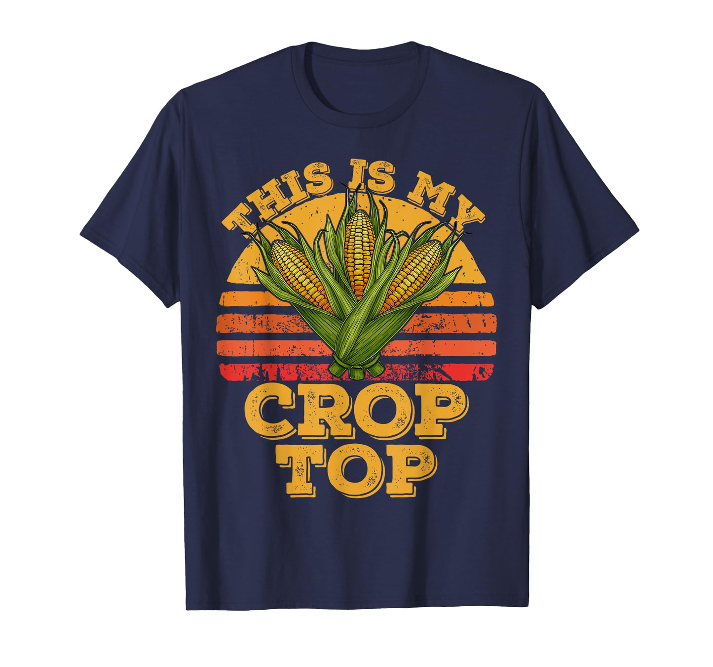 This Is My Crop Top Funny Farmer Farming Corn Lover Retro T-Shirt