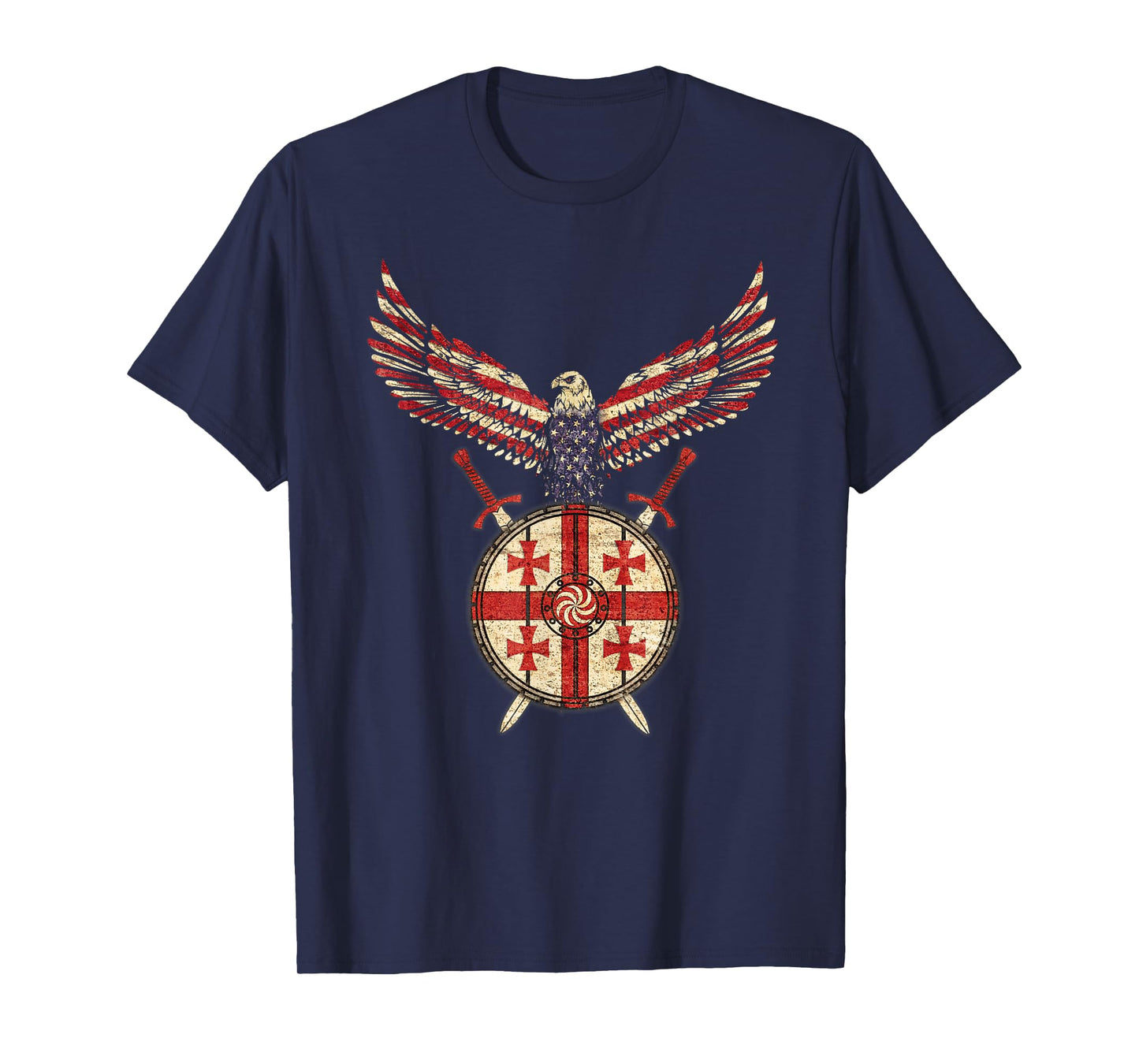 Flag of USA and Georgia, Georgian American T-Shirt