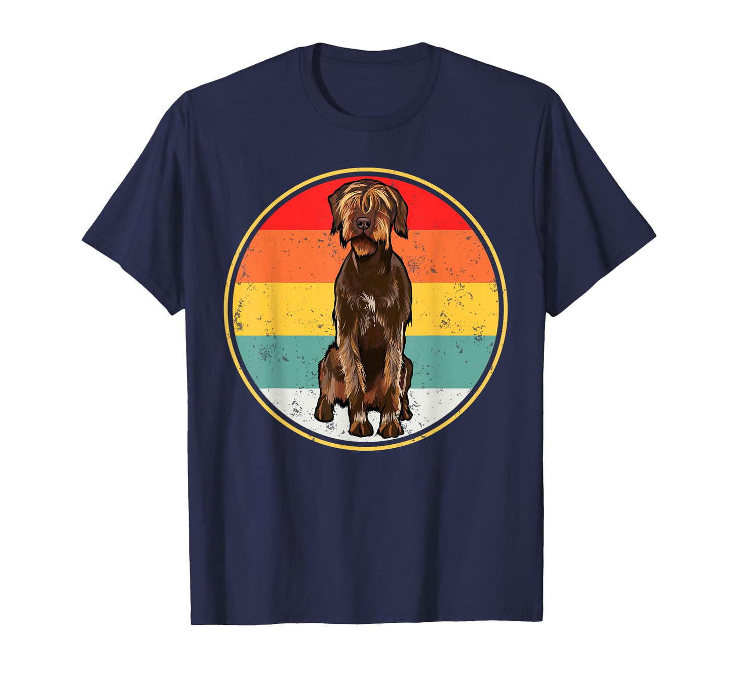 Vintage Retro Sunset Wirehaired Pointing Griffon Dog T-Shirt for Men Women