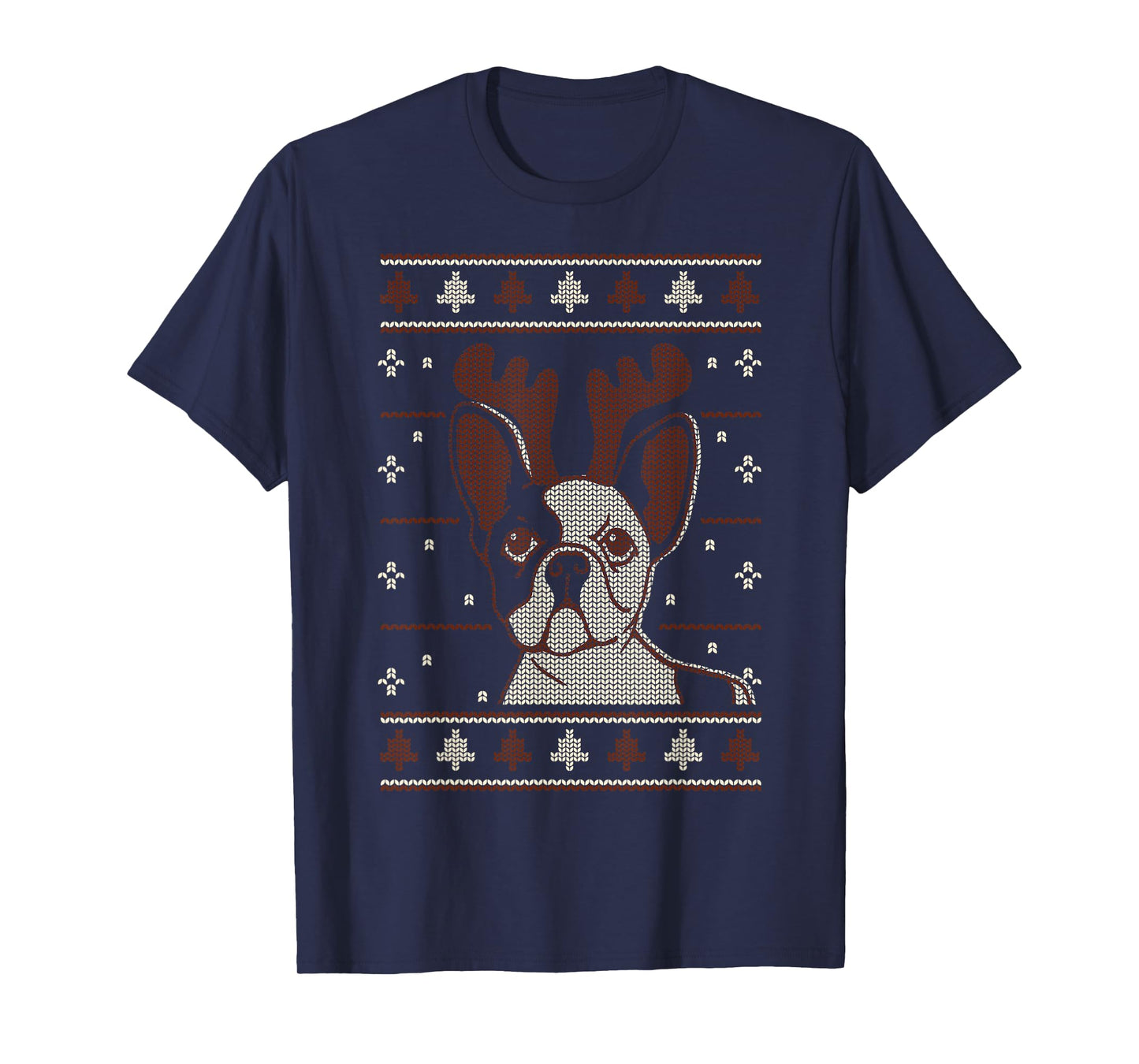 Cute Christmas French bulldog Rudolf T-Shirt